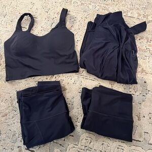 Old Navy Powersoft 4 Piece Workout Set Dusk Navy